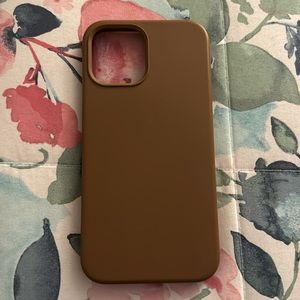 Brown Silicone/Suede iPhone Case